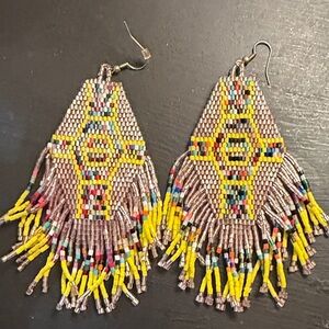 Handcrafted Beaded Fringe Earrings
